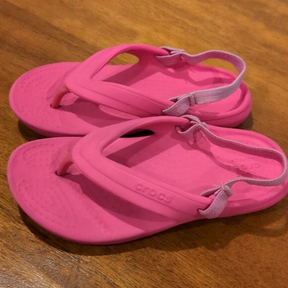 CROCS Classic pink Flip Sandals toddler little kids girls size C9 - Picture 2 of 3
